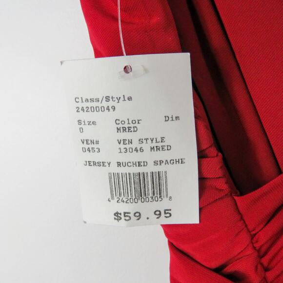 David's Bridal Morgan & Co Red Spaghetti Strap Mini Dress Bodycon Size 0 - Picture 9 of 10